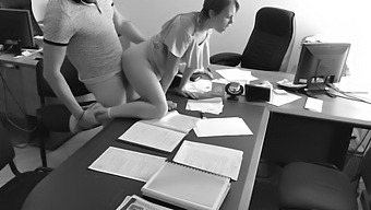 Boss And Secretary Engage In Office Sex On Desk And Record With Secret Camera