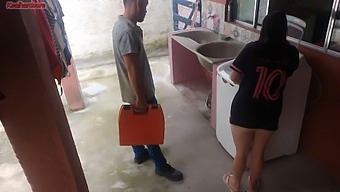 A Brazilian Married Woman Offers Her Rear To A Washing Machine Repairman While Her Husband Is Absent